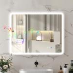 Espelho LED para Casa de Banho 90x70 cm com Bluetooth, 3 Tons de Luz, Antiembaciamento, Memória e IP44