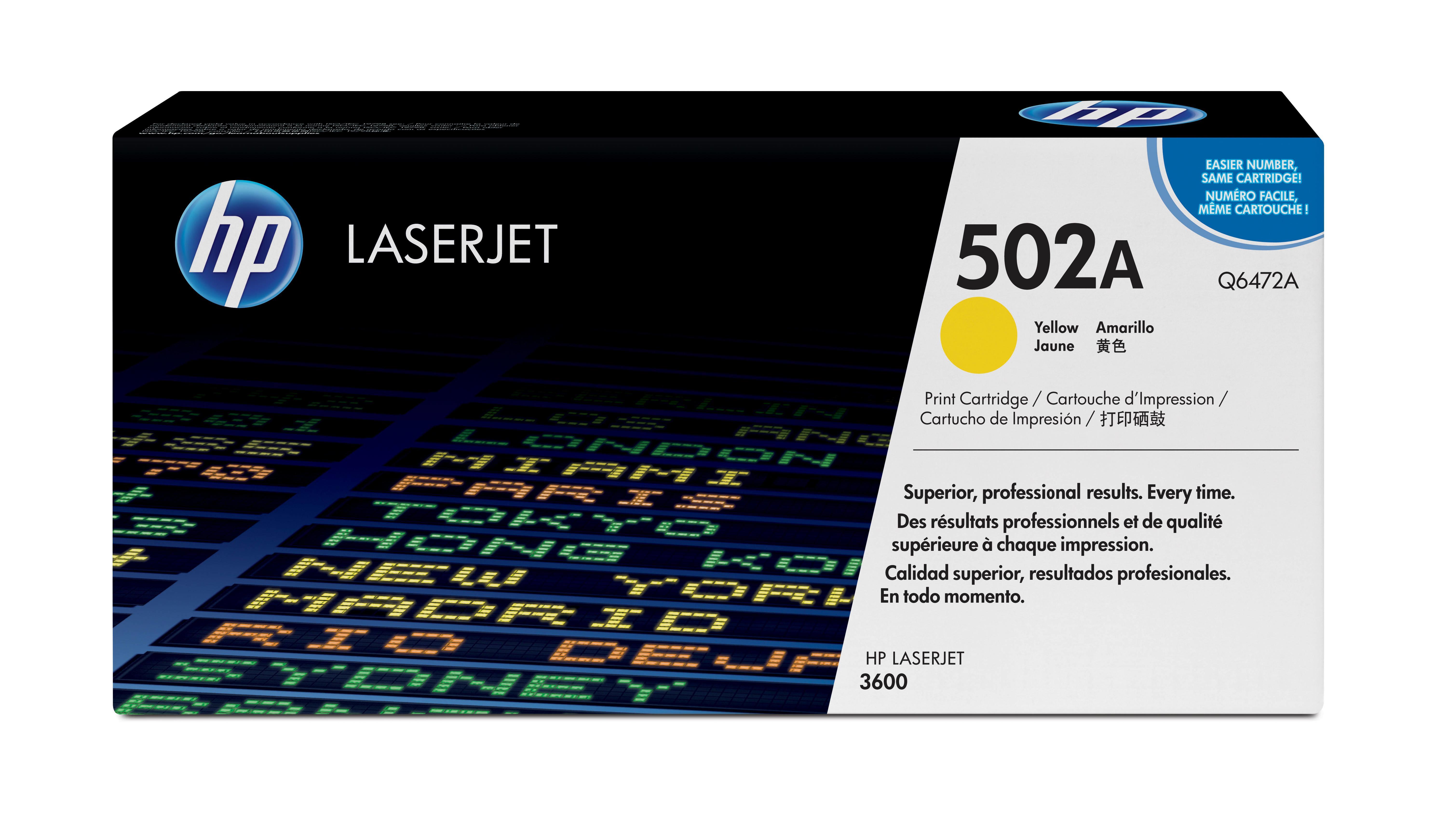 HP 502A Laser cartridge 4000páginas Amarelo