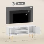 Móvel de TV para Televisores de até 55 Polegadas com 2 Portas 2 Prateleiras de Armazenamento 120x34x50cm Branco
