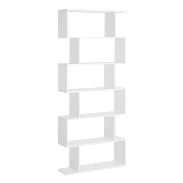 Estante de 6 prateleiras para Sala de jantar Sala de estar Design moderno Suporte de parede 80x23x192cm Madeira