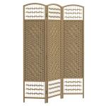 Biombo Separador de Ambientes com 3 Painéis Dobrável em Corda de Papel 120x170 cm Decoração para Quarto Madeira