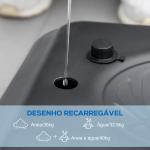 Tabela de Basquetebol de Exterior com Altura Ajustável 235 - 264 cm Suporte para Bola Rodas e Base Recarregável Preto