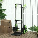 Carrinho de Carga Dobrável para Escadas com 6 Rodas, 120 kg, Portátil, Verde