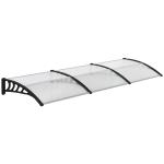 Marquise de Proteção 303x96 cm Marquise Exterior para Portas e Janelas com Suporte Liga de Alumínio Policarbonato Transparente