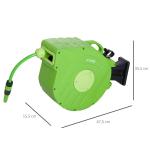 Carretel para Mangueira 15m+1,5m Enrolador de Mangueira Montado na Parede 180º Giratório 47,5x15,5x35,5cm Verde