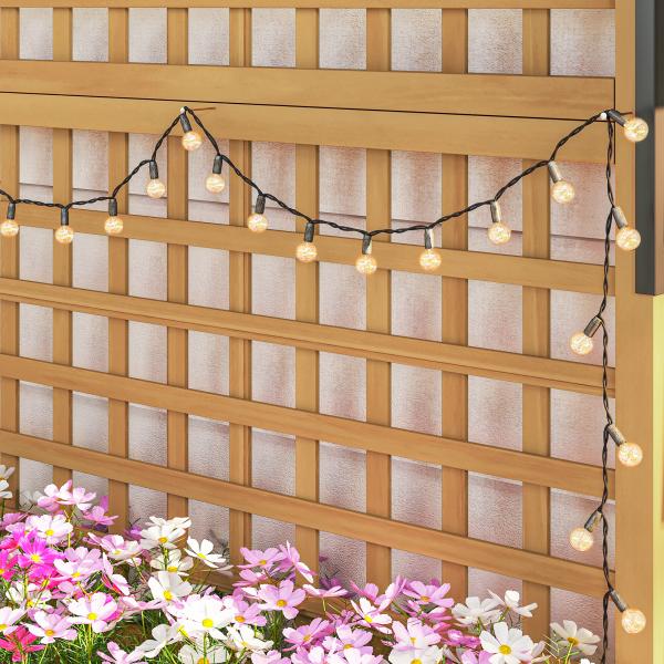 Floreira com Treliça de Madeira Caixa de Plantio com Suporte para Plantas Trepadeiras 90x45x183cm Madeira