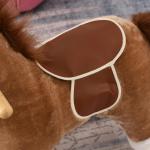 Cavalo Baloiço para Crianças Cavalo Baloiço de Pelúcia Suave com Música Relinchos Sons de Galope Boca e Cauda Móveis 65x32,5x61 cm Marrom