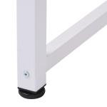 Secretária Moderna Mesa de Estudo com Estrutura de Aço e Pés Ajustáveis Mesa de Computador 120x60x76 cm Branco e Madeira