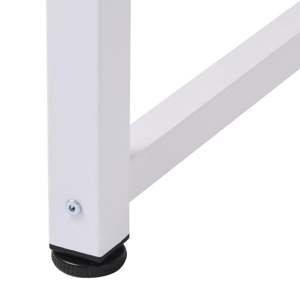 Secretária Moderna Mesa de Estudo com Estrutura de Aço e Pés Ajustáveis Mesa de Computador 120x60x76 cm Branco e Madeira