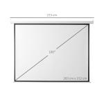 Tela de Projeção Elétrica Portátil Universal100" 4:3 com Controlo Remoto Suspensa na Parede 203x152 cm Branco