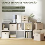 Estante Cubo Estante de Armazenamento Horizontal ou Vertical com 8 Compartimentos e 4 Gavetas de Tecido 53,7x30x79,8 cm Branco e Bege