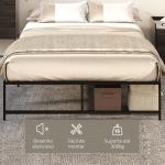 Estrutura de Cama Dupla de Metal para Colchão 137/135x190 cm com Pés de 31 cm Estrutura de Cama de Casal 141,5x195x35cm Preto