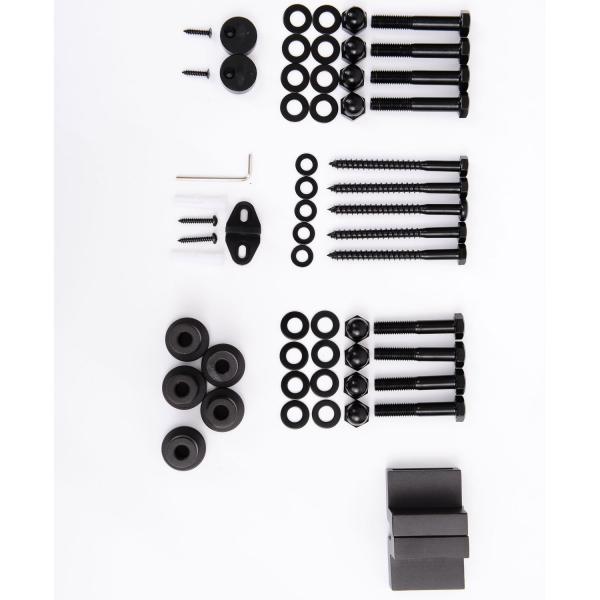 Kit de Instalação de Porta de Correr de madeira Guia de trilhos com parafusos carga 90kg Kit de acessórios de ferragens para portas deslizantes de madeira