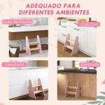 Banco para Crianças de 2 Degraus Torre de Aprendizagem Escada para Crianças acima de 3 Anos para Casa de Banho Cozinha 43x30x55 cm Rosa