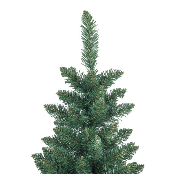 Árvore de Natal Tipo Lápis 180 cm com Base Dobrável e 479 Ramos para Escritório Verde