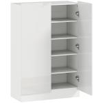Sapateira para Entrada com Prateleiras Ajustáveis para 20 Pares de Sapatos 72x34,5x103 cm Branco Brilhante