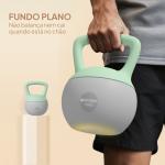 Kettlebell de 10 kg Pesa Russa Preenchida de Areia Metálica e Alça Antiderrapante para Treino em Casa Ginásio Ø21x30 cm Cinzento