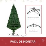 Árvore de Natal Artificial 150 cm Árvore de Natal com Fibra Óptica e Suporte Metálico Decoração de Natal Ø75x150 cm Verde