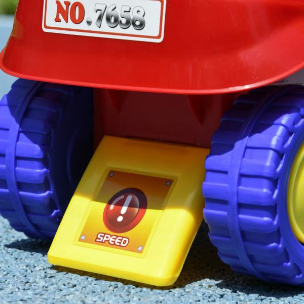 Carro Andador para Crianças com Desenho de Camião de Bombeiros 3 Luzes Música e Compartimento de Arrumação 49x24x42 cm Vermelho
