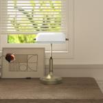 Candeeiro de Mesa Banqueiro Candeeiro de Mesa Vintage E27 com Ecrã Orientável a 45° 26,8x22x39,5 cm Branco