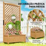 Floreira de Jardim com Treliça Caixa de Plantio com Suporte para Plantas Trepadeiras 90x45x180cm Madeira
