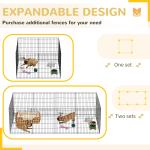 Parque para Cães 8 Painéis Dobráveis Gaiola Metálica para Animais de Estimação com Porta e Dupla Fechadura 76x61cm Preto