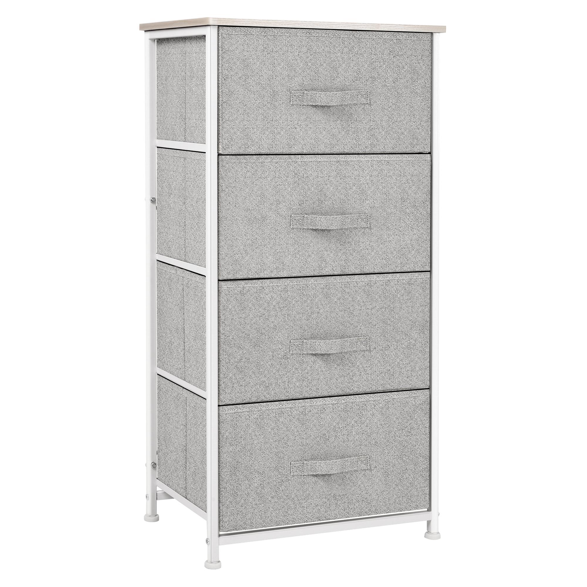 Cómoda Organizador com 4 Gavetas de tecido para sala de estar quarto 45x30x92cm