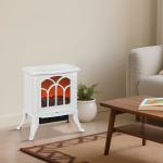 Lareira Elétrica 750/1500 W Lareira Decorativa com 2 Níveis de Potência Efeito Chama Área de Cobertura 15 - 20 m² 37,3x23,1x44 cm Branco