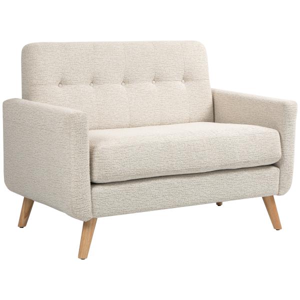 Sofá de 2 Lugares Estofado em Veludo Sofá de Sala de Estar Moderno com Apoio para os Braços e 114x71x82 cm Beige