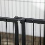 Parque para Cães de 6 Painéis com Largura Ajustável e Estrutura de Aço 82,5 - 150x79x81 cm Preto