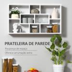 Estante de parede decorativa Conjunto de 8 estantes para CDs Estantes Flutuantes Cubos Modernos 85x14,5x47,5cm Carga 20kg Madeira