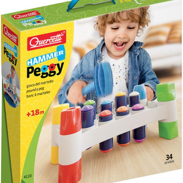 Jogo Peggy Martelo Divertido 34 pcs - QUERCETTI