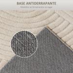 Tapete Sala de Estar 160x120 cm Tapete Pelo Curto Estilo Moderno Base Antiderrapante Tecida à Máquina Creme
