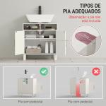 Móvel debaixo de Lavatório com Prateleira Ajustável para Lavatórios sem Pé 60x30x63 cm Branco Creme
