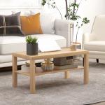 Mesa de Centro Moderna Mesa Auxiliar com Prateleira para Sala de Estar Escritório 90x45x44,5 cm Madeira