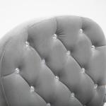 Cadeira de Escritório Estofada em Veludo Cadeira Giratória com Altura Ajustável e Decorações de Cristal 59,5x60,5x95 - 105 cm Cinzenta