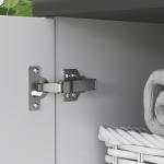 Móvel para Lavatório Pousar Móvel Casa de Banho com 2 Portas e Prateleira Ajustável para Lavatório com ou sem Pedestral 80x34x60 cm Branco Brilhante