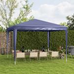 Tenda de Jardim Tenda de Exterior com Tubos de Aço e Cobertura de PE para Eventos Campismo Festas 293x293x252 cm Azul