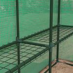 Estufa de Jardim Estufa de Exterior com Prateleiras de 4 Níveis Porta com Fecho de Correr e Estrutura de Aço 244x180x210 cm Verde