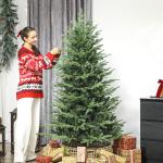 Árvore de Natal Artificial 180 cm com 1794 Ramos Densos Suporte Metálico Dobrável para Interior Verde