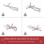 Árvore de Natal Artificial 180 cm Ignífugo com 618 Ramos 34 Bagas 30 Pinhas Folhas de PVC e Suporte Metálico Ø65x180cm Verde