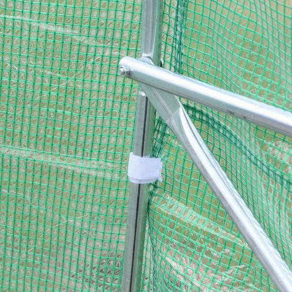 Estufa Tipo Túnel 400x200x200cm Estufa de Jardim com 6 Janelas Transpiráveis e Portas Enrolável com Zíper para Cultivo de Plantas e Verduras Verde