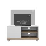 Móvel de TV Mesa de Sala de Estar Moderna de TV de 42 Polegadas com 4 Rodas 80x45x39,5 cm Branco