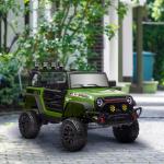 Carro Elétrico para Crianças com Bateria de 12V Controlo Remoto Faróis LED Buzina e Música 100x63x65 cm Verde