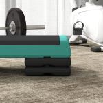 Step para Fitness Antideslizante Altura Regulável 3 Níveis de 10,5/15,5/20,5 cm Capacidade 250 kg 77x36x20,5 cm Verde e Preto