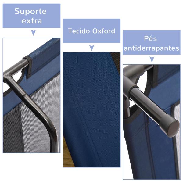Cama para Animais de Estimação Cama Elevada para Cães Gatos Portátil Tecido Transpirável Resistente a Água 91,5x76,2x18cm Azul