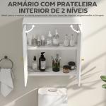 Armário de Casa de Banho de Parede Móvel de Casa de Banho Suspenso com Prateleiras 2 Portas com Desenho em Arco 60x20x60 cm Branco