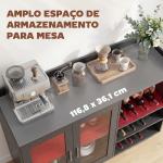 Móvel de Bar com Luzes LED RGB e Porta - Garrafas para 12 Garrafas Armário Buffet para Vinhos para Sala de Jantar Sala de Estar Preto