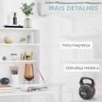 Secretária de Parede Pequena Dobrável com Prateleiras de Armazenamento Multifuncional Moderna para Estúdio Escritório Quarto Branco 64x20x60 cm