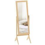 Espelho de Pé para Maquilhagem Reclinável com Estrutura de Madeira para Dormitório Vestidor 47x46x148 cm Carvalho